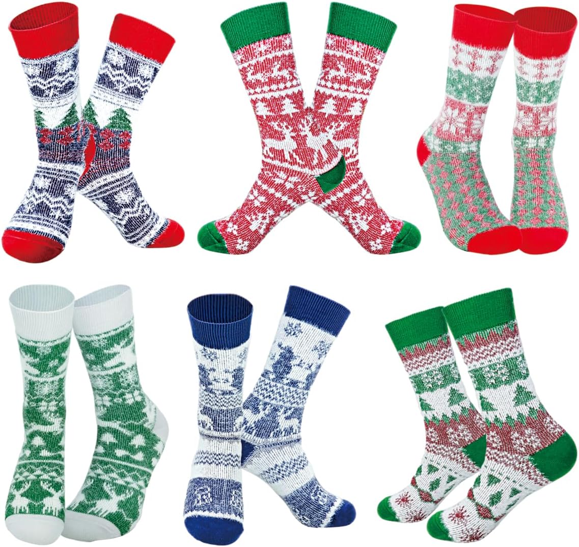 SOLWOOD Mens Funny Christmas Socks for Men Women Xmas Mens Funny Christmas Socks