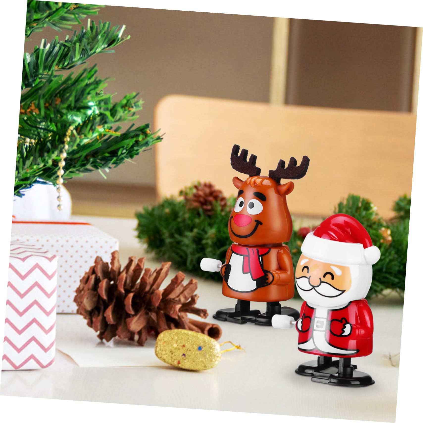 WOONEKY 6 Pezzi Giocattoli Carica Halloween e Natale Design Adorabile in ABS Giocattoli Orologeria Automatici per Feste e Regali Divertenti e Facili da Usare