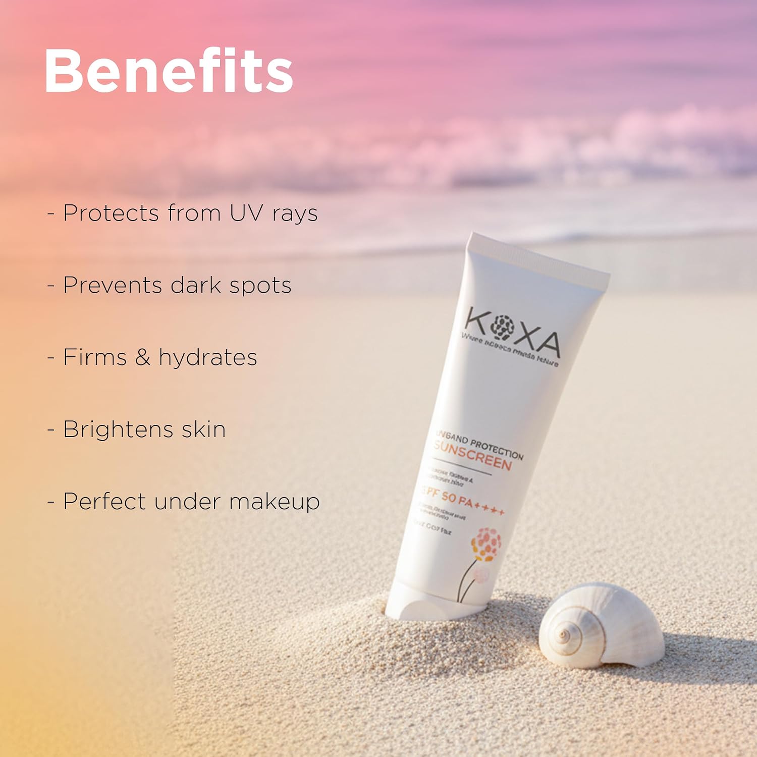 KOXA SPF 50 PA++++ Sunscreen with Collagen, Retinol & Hyaluronic Acid | Broad Spectrum UVA/UVB Protection | Deep Moisture & Nourishment | Lightweight Face Sunscreen [ 2.82 fl.oz ]