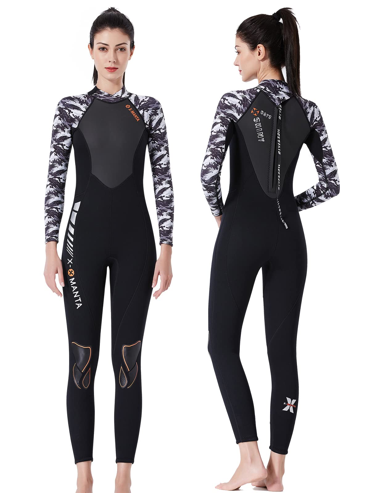 Owntop Hombres Trajes de Neopreno para Jóvenes - Trajes de Buceo Completos con Cremallera Trasera de 3mm Manga Larga para Esnórquel, Surf y Deportes Acuáticos