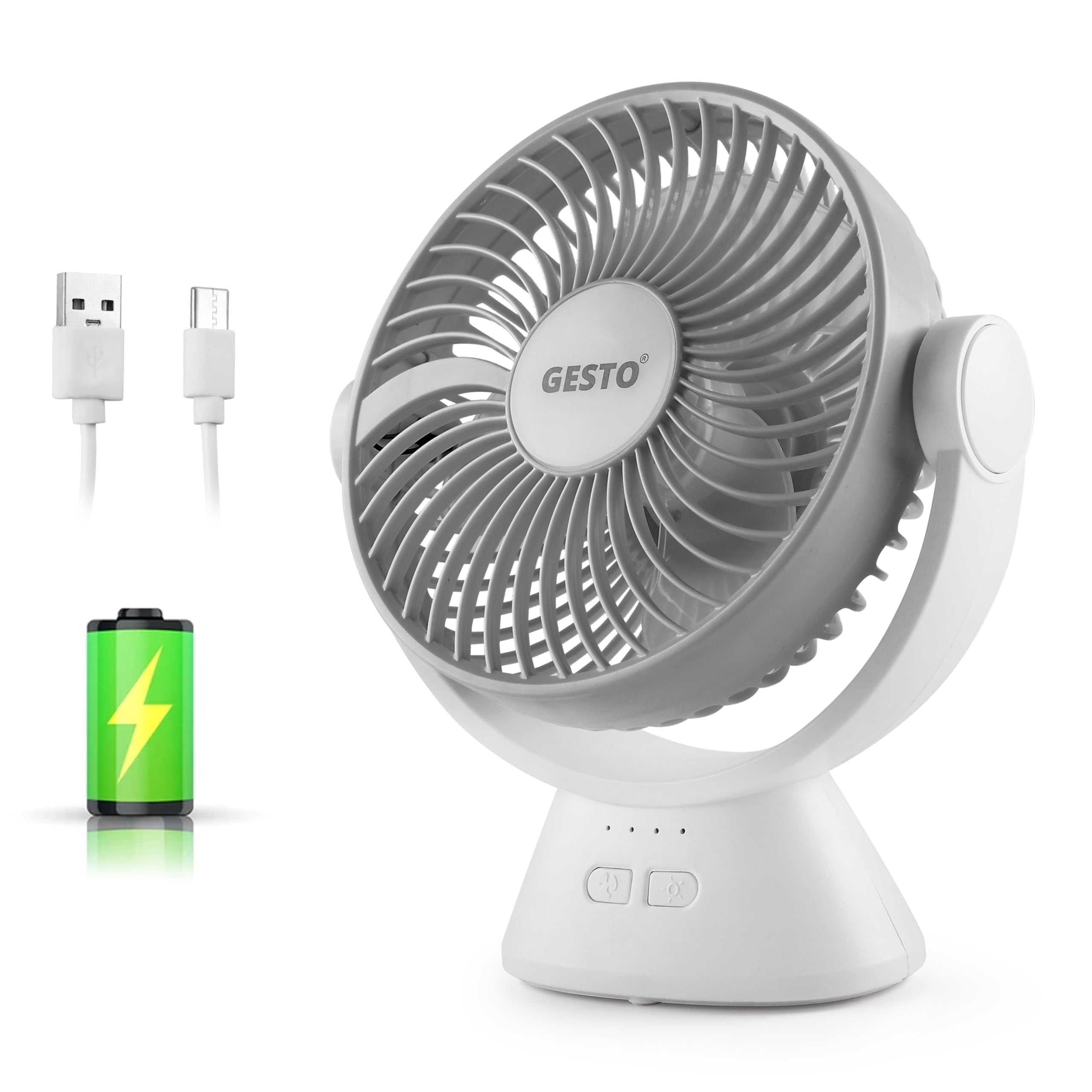 Gesto 7.8-Inch High Speed Rechargeable Table Fan – table fan under 500