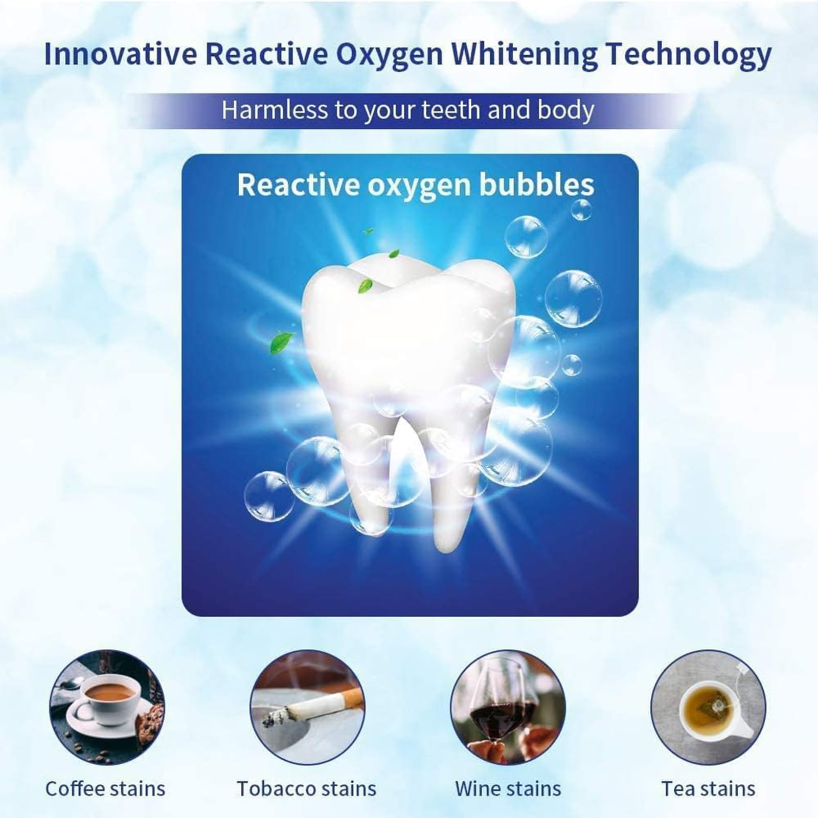 28 Strisce Sbiancanti Denti Professionali, Senza Teeth Sbiancamento Dei Denti, Whitening Strips per Sbiancamento Delicato, Facile Uso a Casa o in Viaggio
