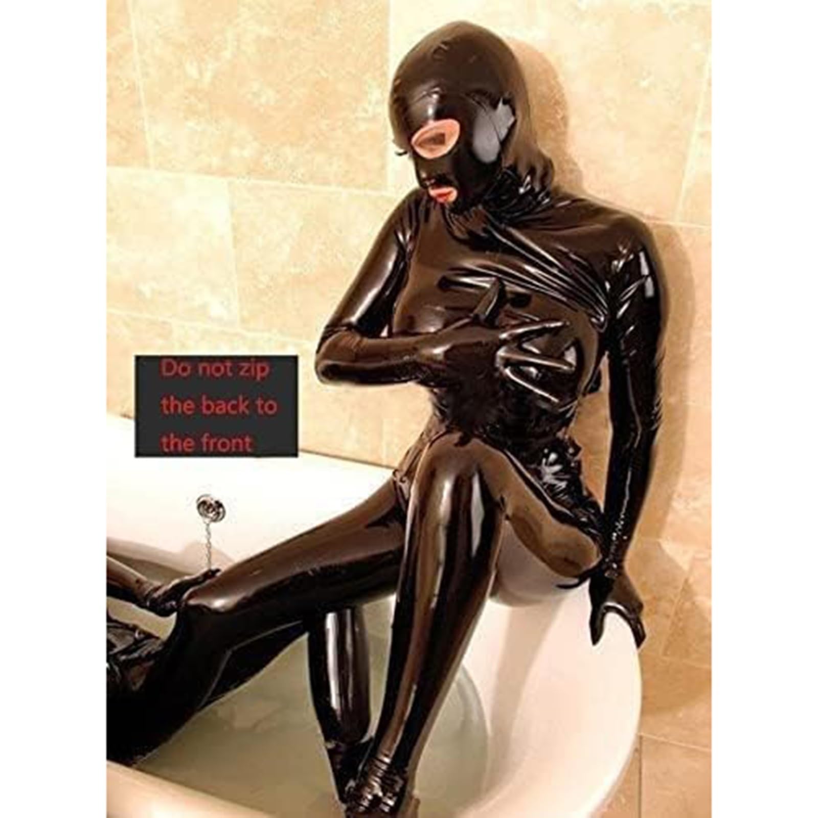 ARIASS Catsuit de charol for mujer, mono ajustado de látex Sexy de cuerpo completo, disfraz de club nocturno DS, ropa erótica de prisionero