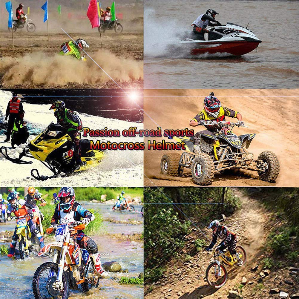 Caschi, Guanti e Guanti da Motocross Moto D.O.T Standard Quad Bike ATV Go Karting Helmet