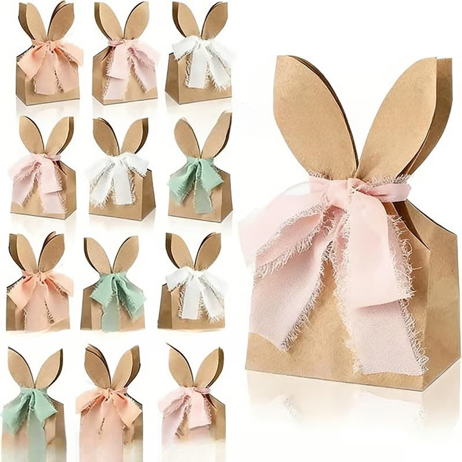 Msioytog Stylish Inspired Decorative Bags with Lovely Bowknots Colorful Candy Bags for Candy Gifts and Children Parties Easter Eggs Hunt