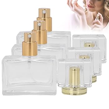 Amazon | ガラスの空の香水瓶、3個のポータブルスクエアメイク