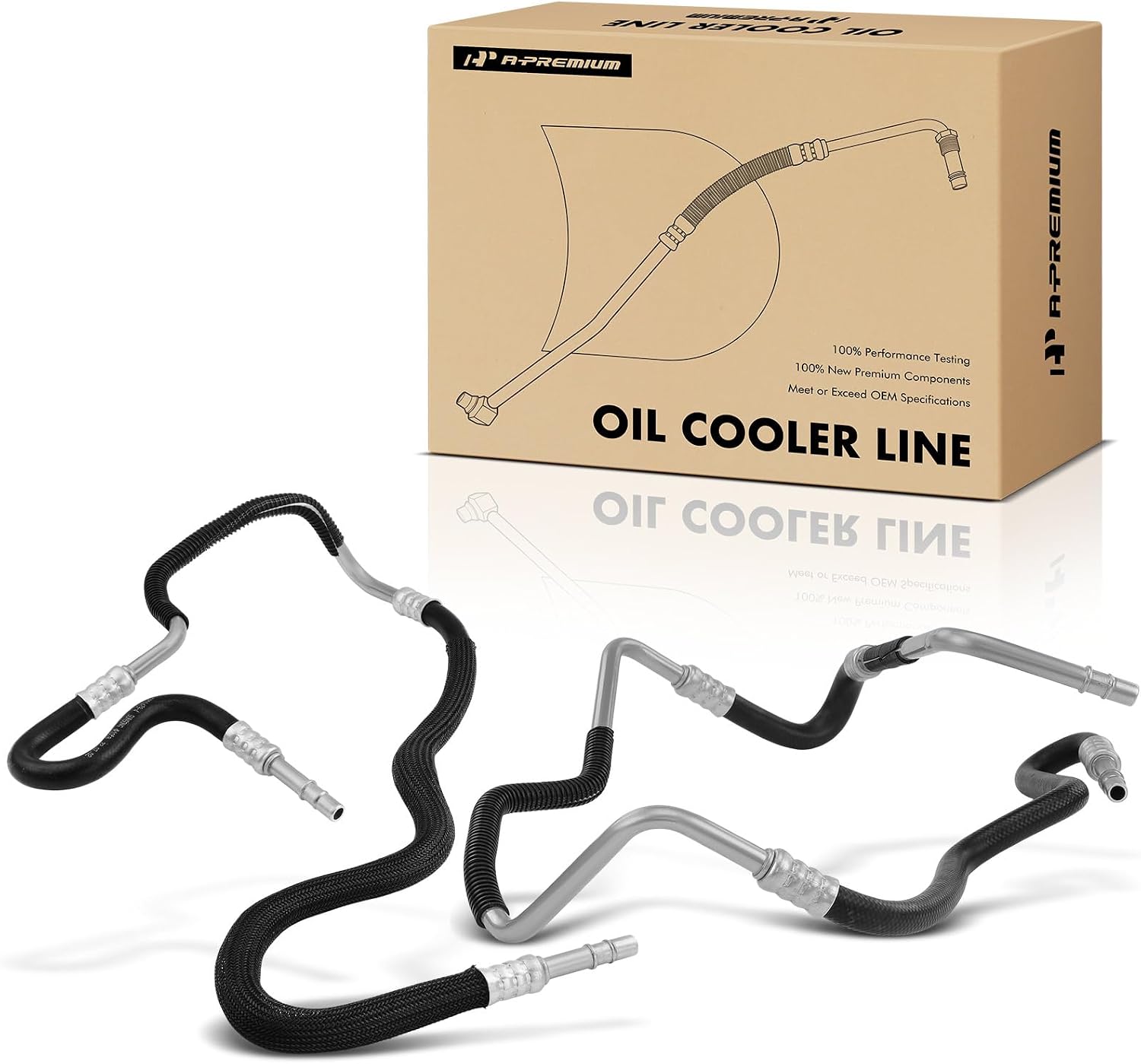 A-Premium Automatic Transmission Oil Cooler Line Hose Assembly Compatible with Ford Edge 2007-2009 & Lincoln MKX 2007-2009, 3.5L, 6 Speed Transmission