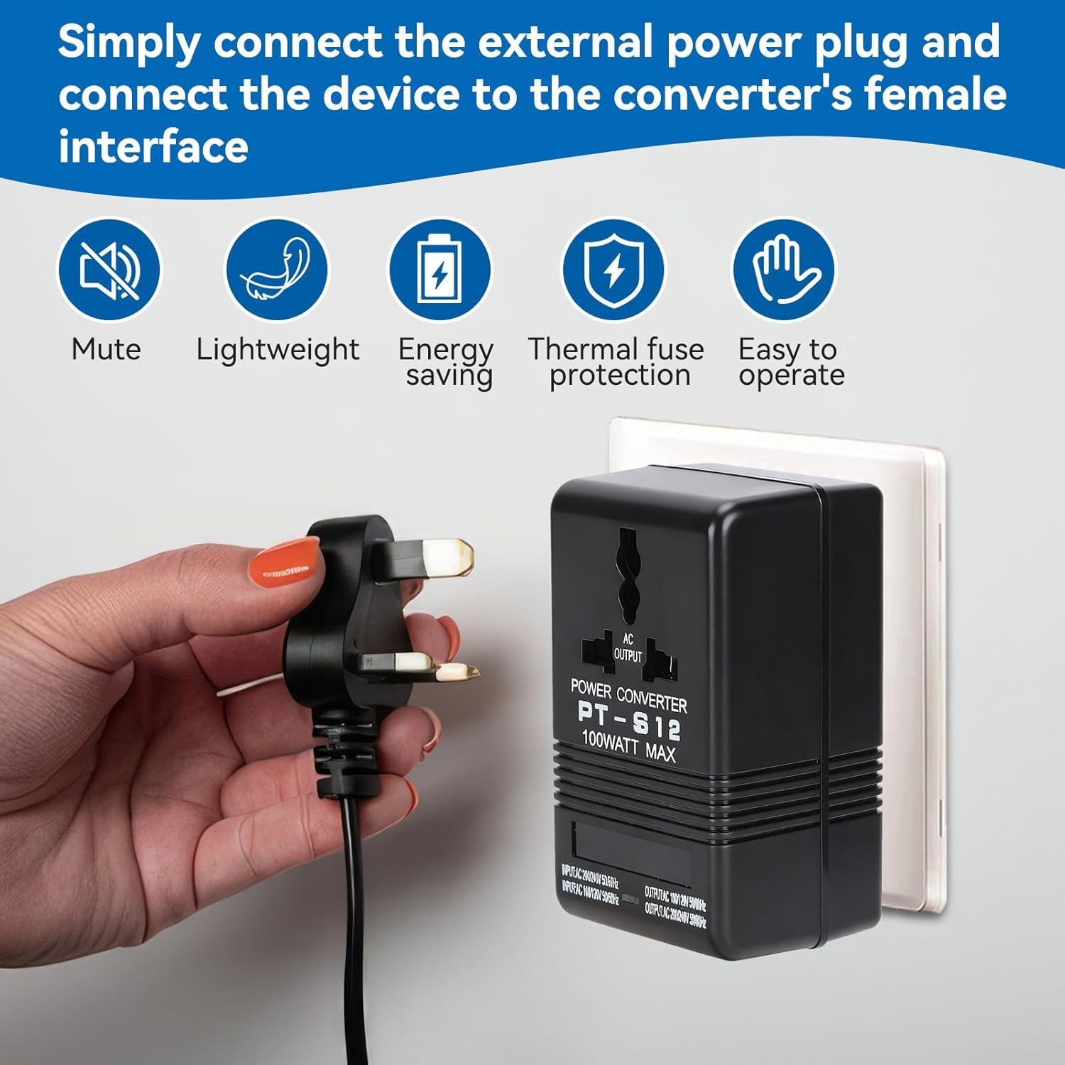Transformateur Convertisseur De Tension, 100v-120v à 220v-240v 100w Adaptateur Universel De Voyage Adaptateur Prise, Abaissant/élévateur Convertisseur De Puissance Tension De Transformateur