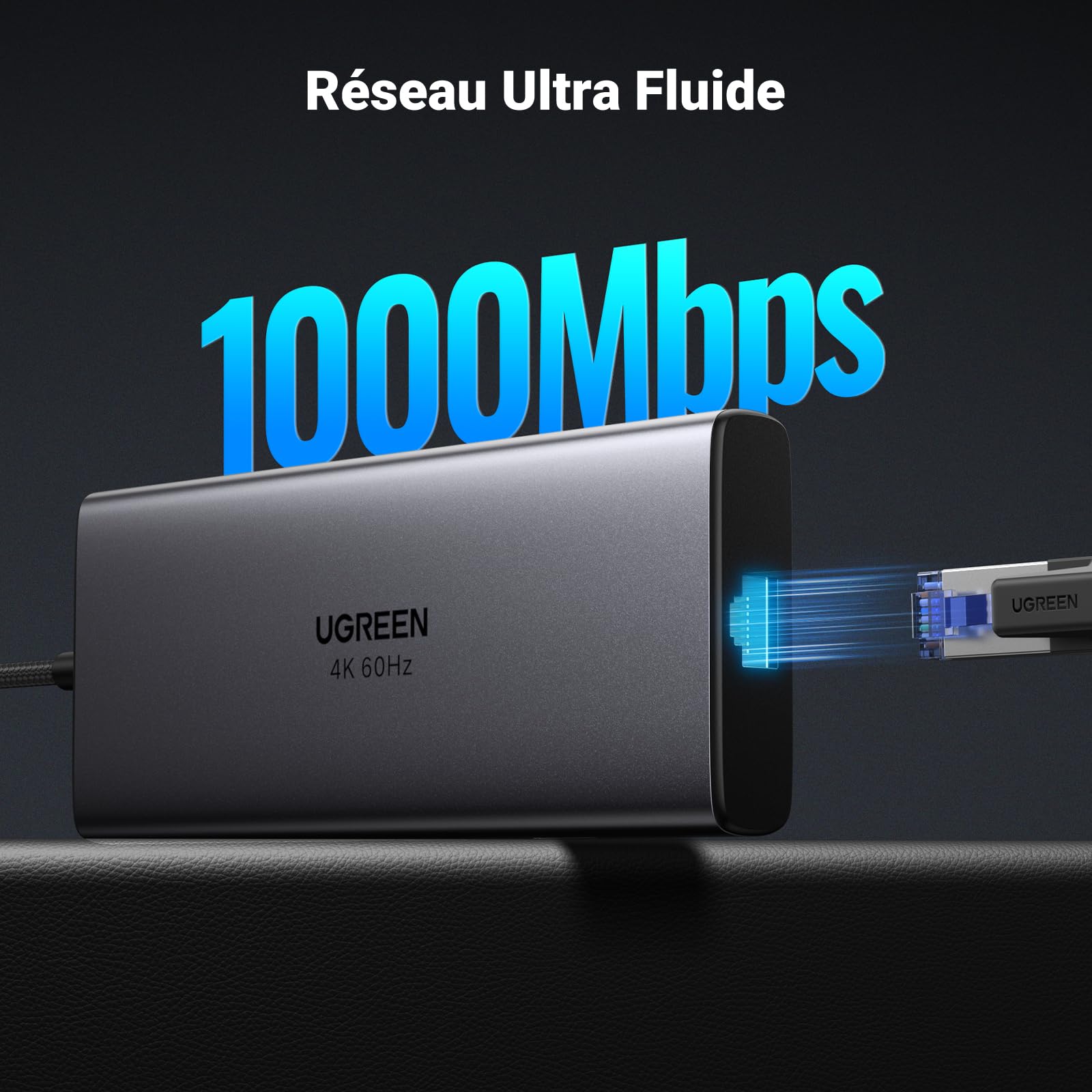 UGREEN Revodok Pro 109 Hub USB C 10Gbps 9 en 1 Docking Station Multi Ports | HDMI 4K 60Hz, 10Gbps Transfert Rapide, Ethernet Gigabit, Lecteur de Carte SD TF, PD 100W, Compatible avec MacBook Pro Air Neo