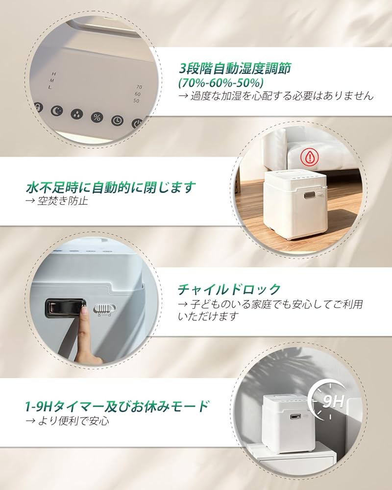 ⚪︎美品⚪︎スチーム式加湿器 Amazon.co.jp: [2023年モデル] スチーム加湿器 ダークグレー