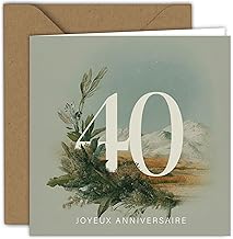Edition Colibri Carte d'anniversaire - Illustration florale verte | Carte pliée (15x15 cm) – avec enveloppe kraft – Intérieur vierge