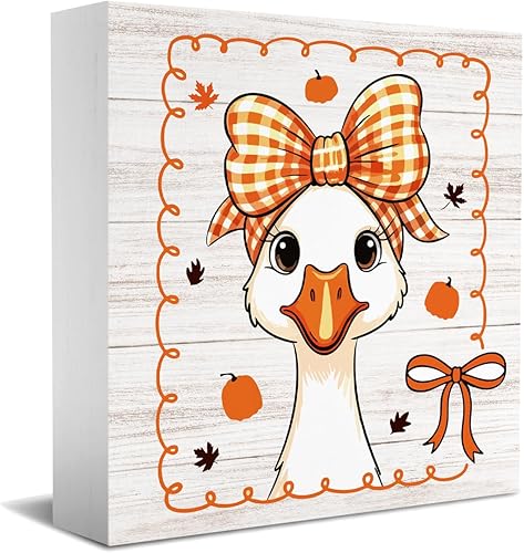 Divertida decoración de otoño de ganso tonto, decoraciones de otoño para oficina en casa, decoraciones de Acción de Gracias para regalos de cocina