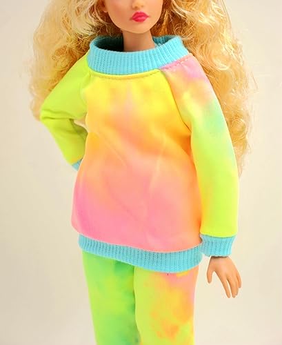 Miniatura 4 de Ropa casual hecha a mano para muñecas regulares y curvas de 12 pulgadas, muñeca femenina y masculina Cora Gu Colorida ropa casual apta para muñecas