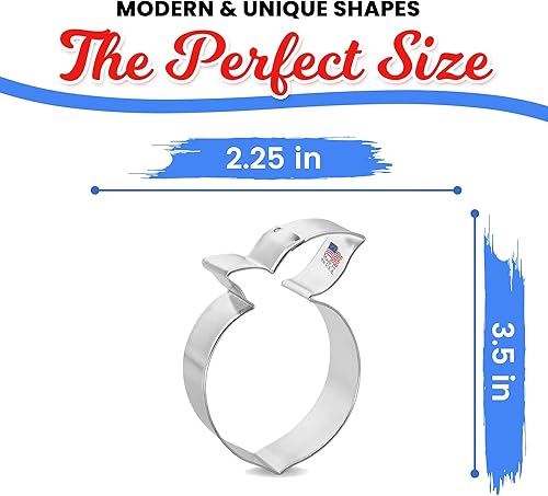 Miniatura 2 de Cortador de galletas de durazno de 3.5 pulgadas, fabricado en los Estados Unidos, cortadores de galletas Foose de acero estañado, molde para