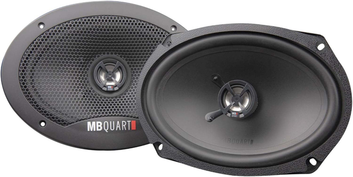MB Quart 6x9" 2 Way Car Audio Coaxial Speakers with Polypropylene Cones & Butyl Rubber Surrounds for Enhanced Quality, 150W Peak Power, 88 dB, Pair