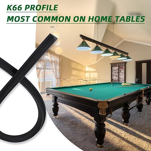 Miniatura 8 de Scott Edward Billiards K66 - Cojines de goma para riel de mesa de billar (juego de 6), accesorios de repuesto para parachoques, 789 pies y fundas de