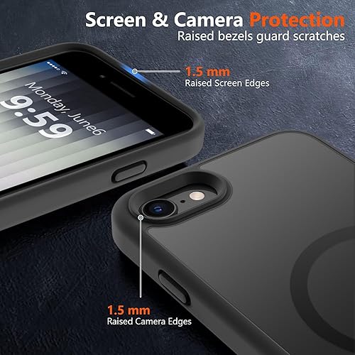 Vista 1067 de MOCCA - Funda magnética resistente para iPhone 11 de 6.1 pulgadas, compatible con MagSafe, protector de pantalla de vidrio + protector de lente