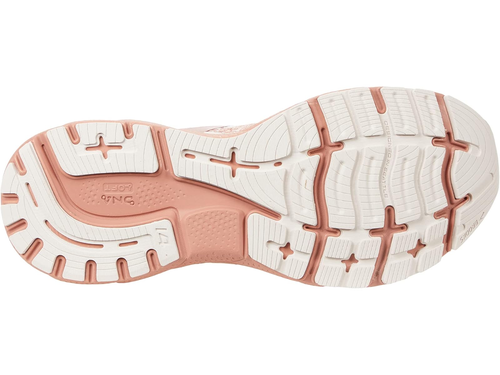 Brooks Womens Ghost 14 Delicacy/Brown/Coral Cloud Running Shoes Size 9.