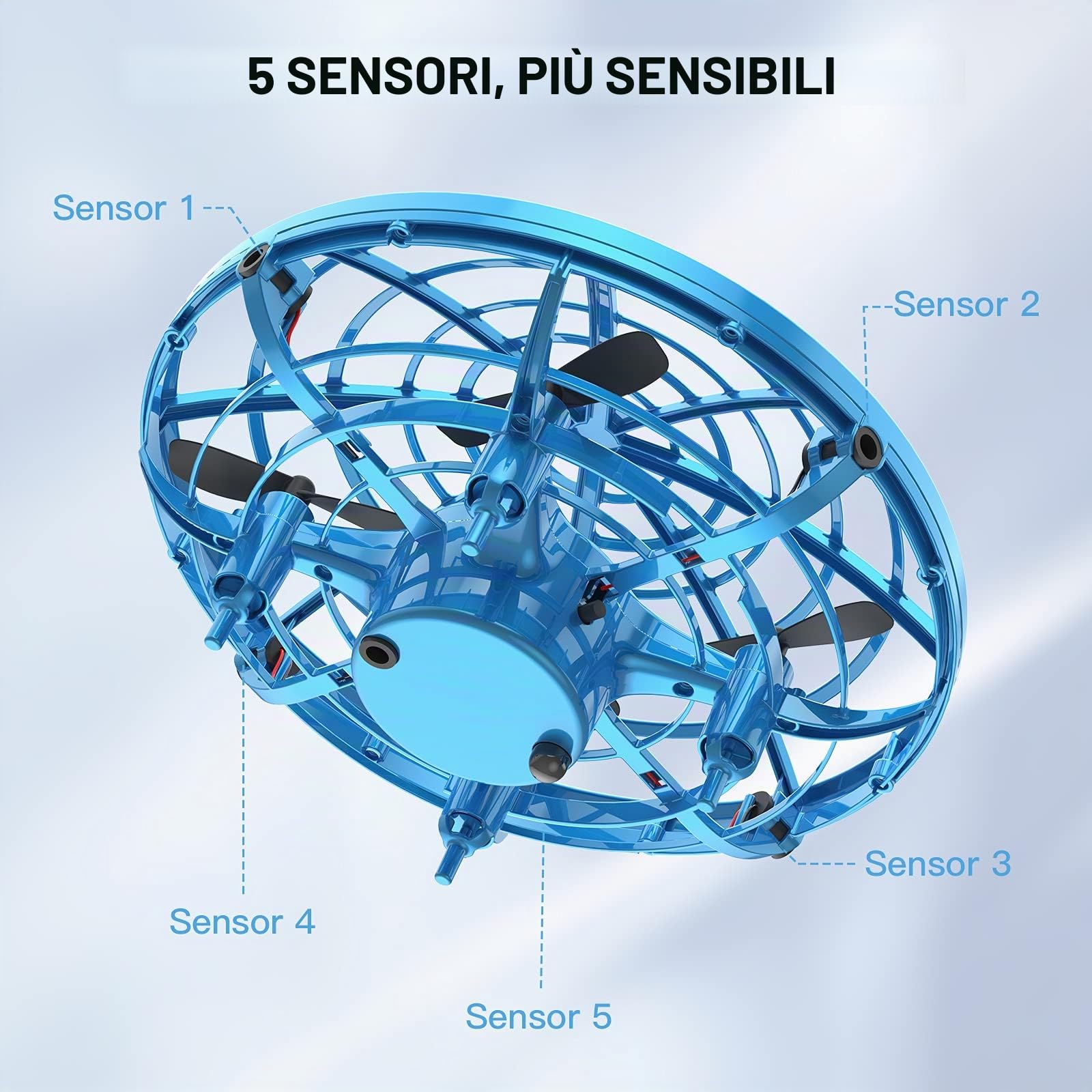 Nuovi Drones à Main, Mini Drone UFO Mains Libres Rotaion 360°, Télécommande LED Avion Jouet Volant Cadeau per Bambini