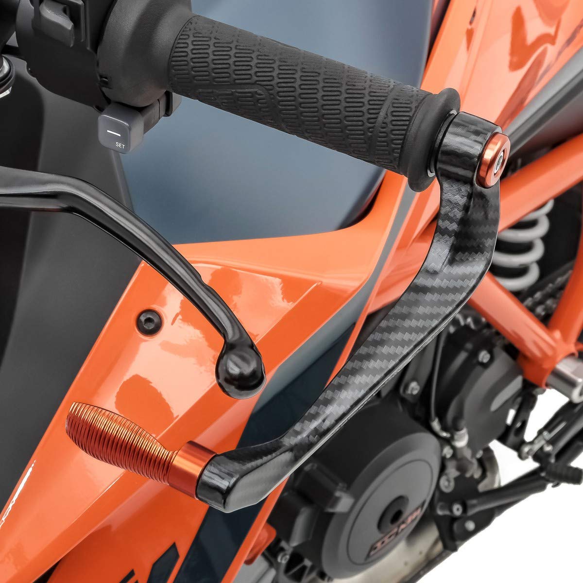 Hebelschützer für KTM 1190 RC8 / R X6, Motorradhebelprotektoren, Aluminium, 100% Aluminium, Orange, schwarz