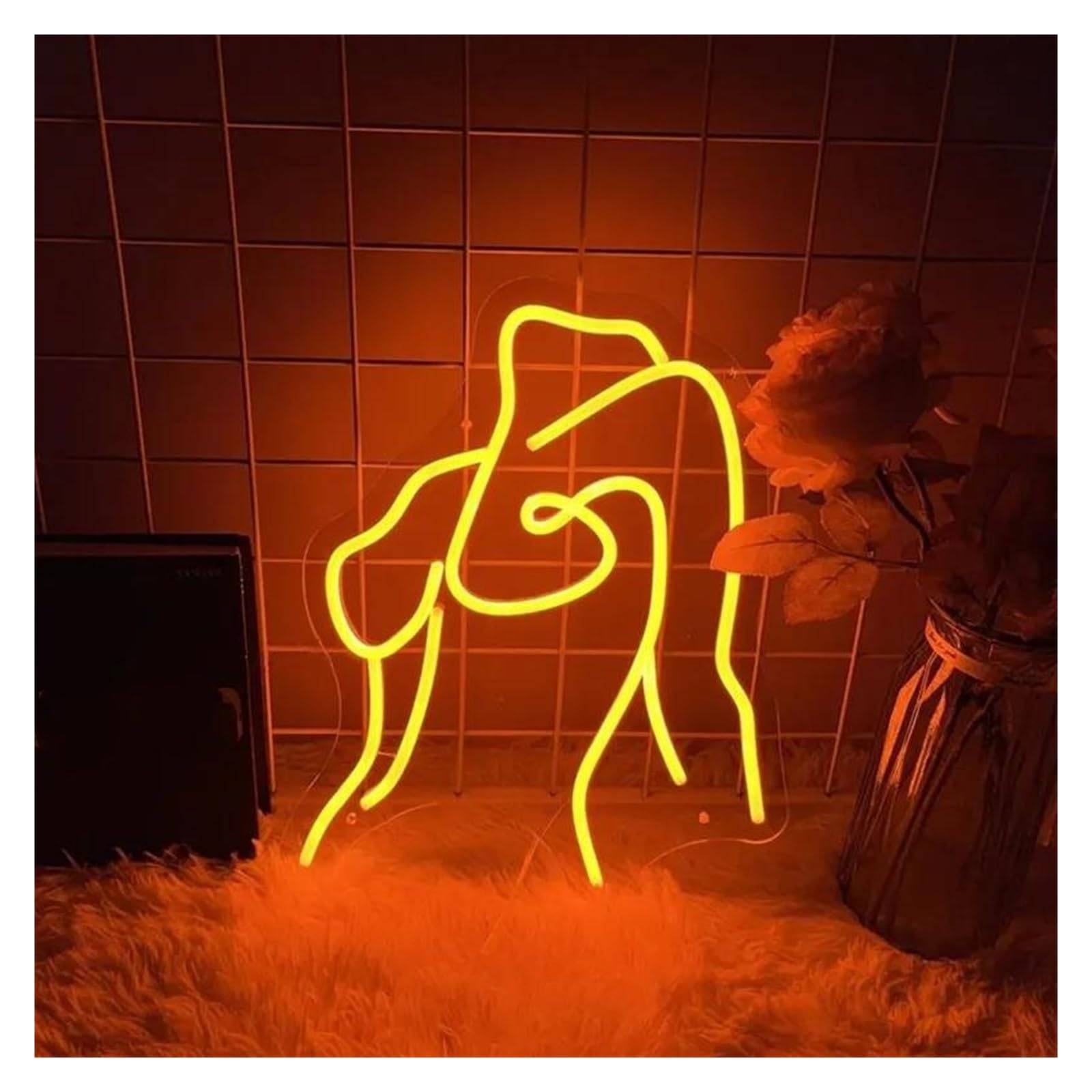 LEMST Signs Lamp Body Art Neon Sign Art Bedroom Wall Decor Beauty Bar Salon Room Decor 40x32cm(A)