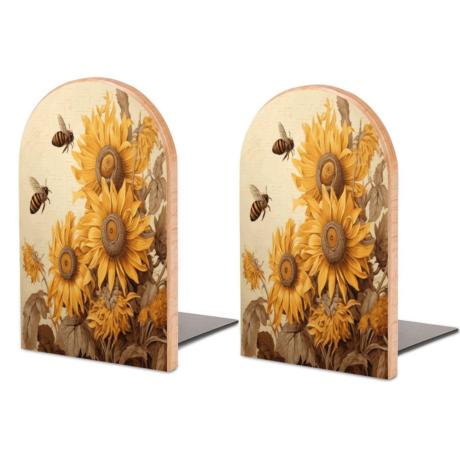 Sujetalibros de papel antiguo decorativo con base de metal para estantes de madera modernos