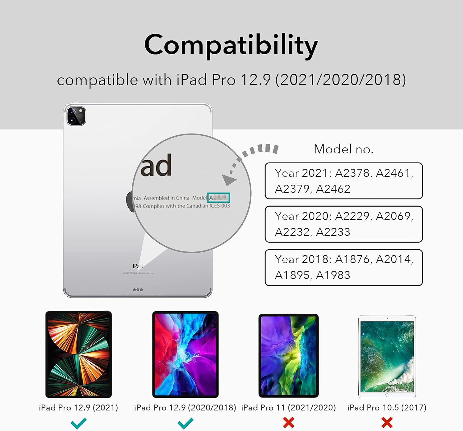 ESR for iPad Pro 12.9 Case (2022/2021/2020, 6th/5th/4th Gen), iPad Air 13 inch Case 2025/2024, Convenient Magnetic Attachment - Image 3