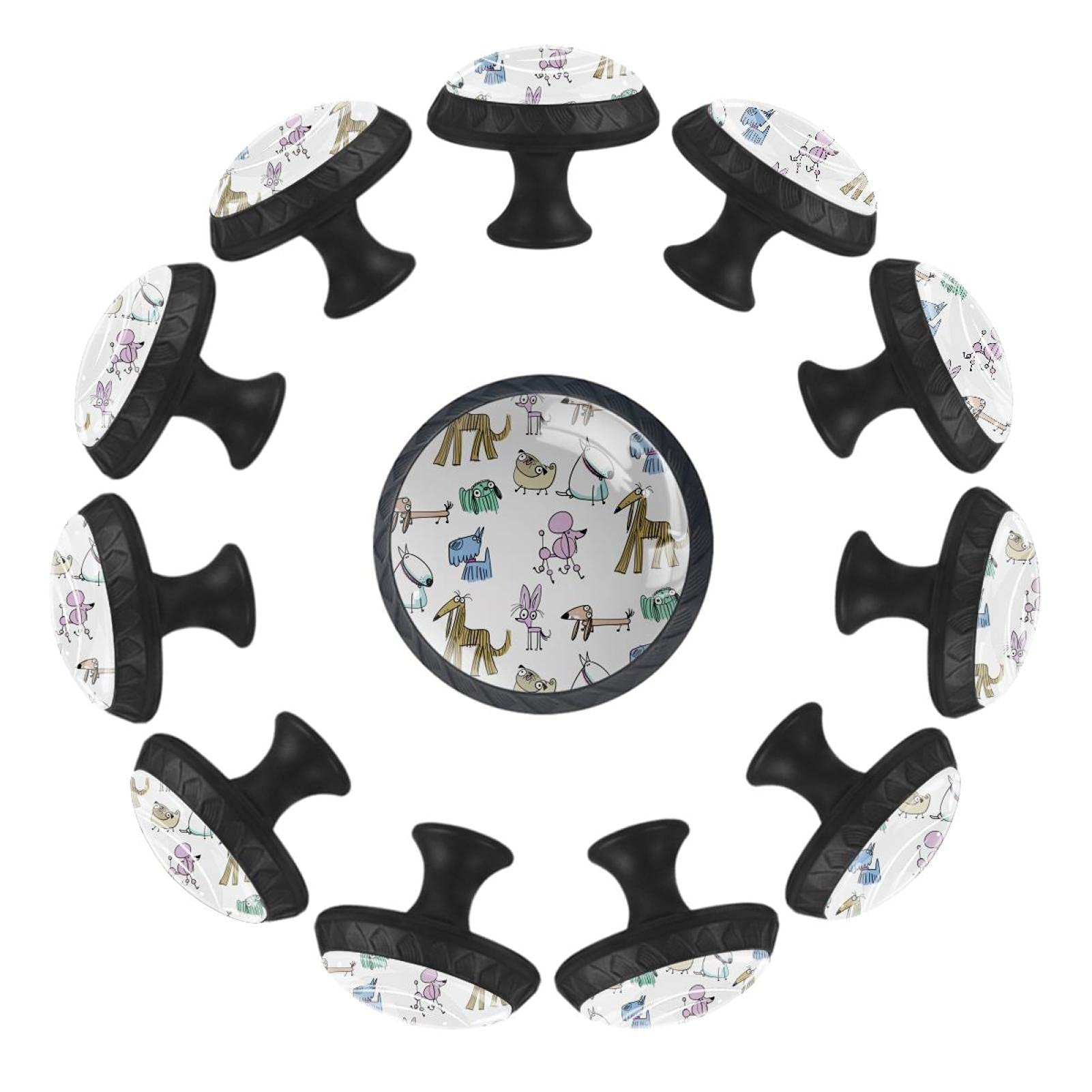 Boutons de tiroir chien colorés pour éveiller la crèche de bébé