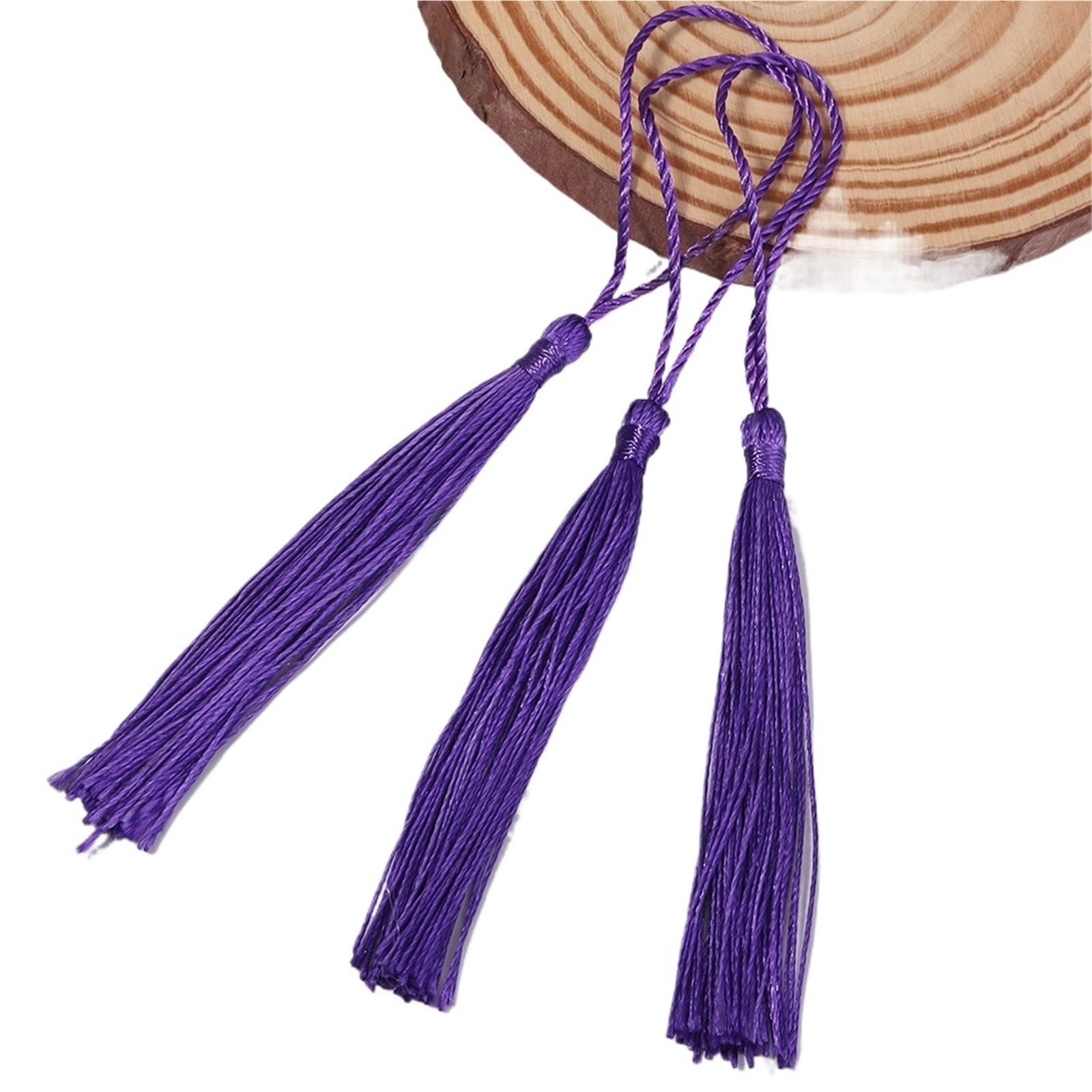 Mini Tassels 200Pcs 13cm/5Inch Silky Floss Bookmark Tassels Hanging Spike Rope Crafts For Bookmark Making DIY Craft Accessory for Crafts(Purple,200pcs)