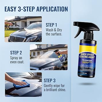 Quick Effect Coating Agent for Cars,2Pcs Car Coating Spray | Shiny Car Stuff Coating Spray for Shine and High Protection, Ceramic Cars Coating Ideal Gift for Vehicle owner