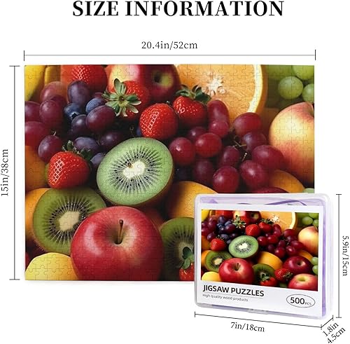 Miniatura 3 de Rompecabezas de frutas y verduras frescas, rompecabezas de madera de 500 piezas, rompecabezas de fotos personalizados para adultos y amigos,