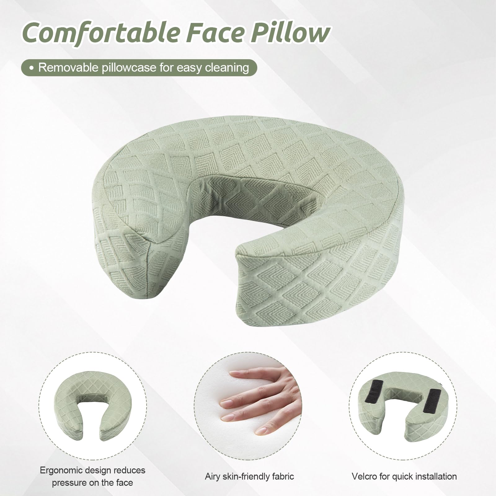 Reposacabezas de masaje para cama, soporte facial de masaje ajustable en casa, kit de mesa de masaje portátil para colchón de dormir, almohada boca abajo después de cirugía ocular 8