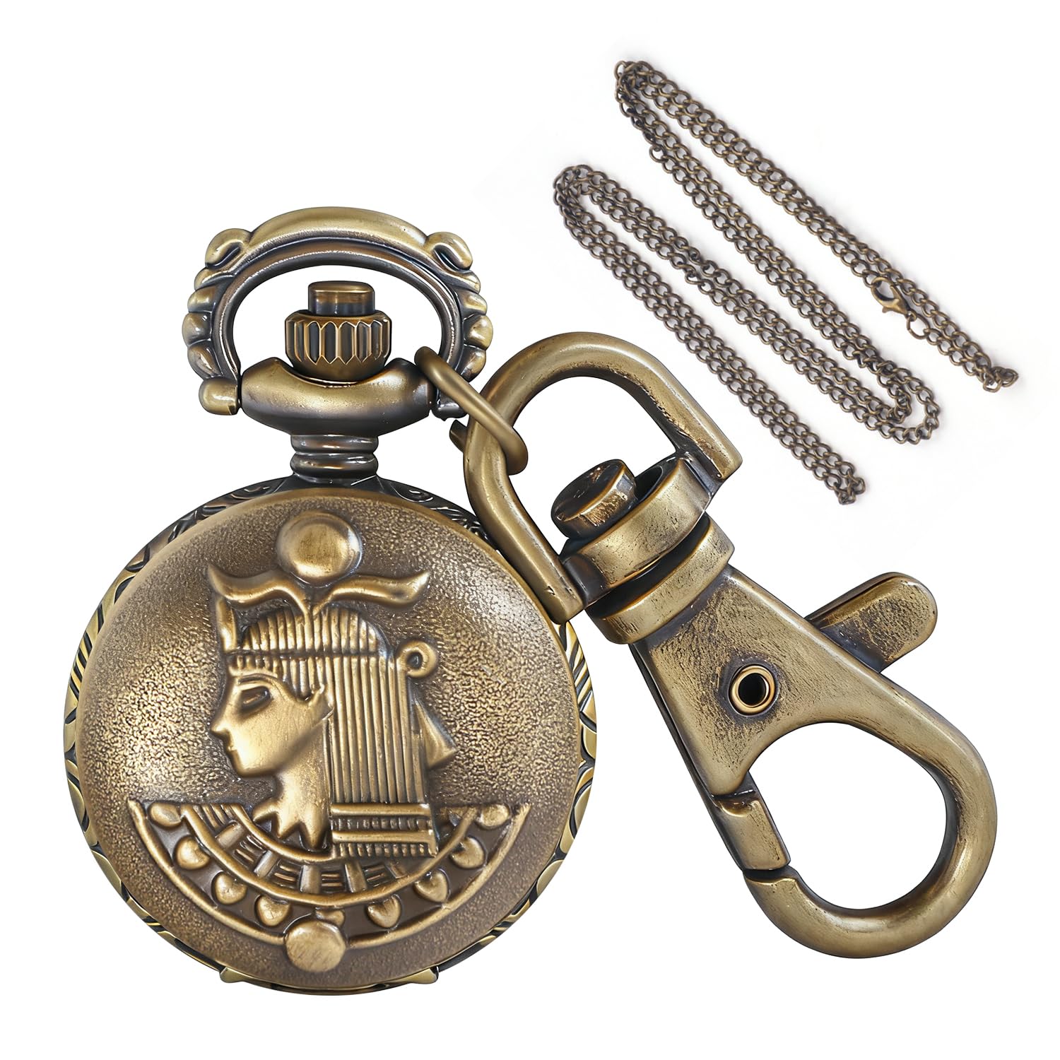 Reloj de bolsillo de cuarzo ideal para regalo de hombre con llavero vintage retro 8