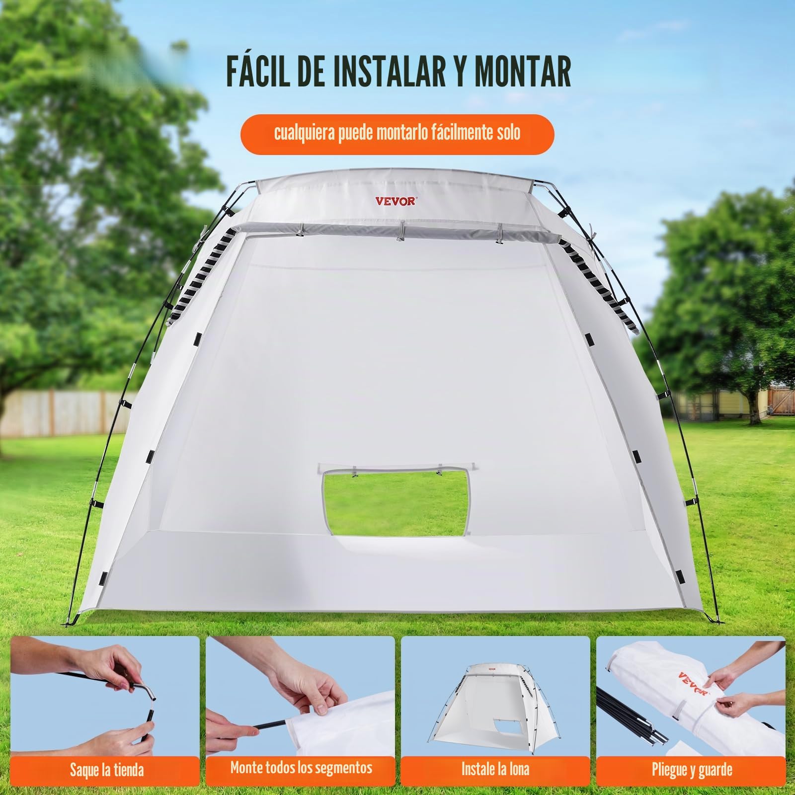 VEVOR Carpa de Pintura Portátil 228x158x158 cm Cabina de Pintura en Aerosol Plegable Oxford 210D Tienda de Pintura con Película Desechable para Muebles de Gran Tamaño Bricolaje de Estación de Pintura