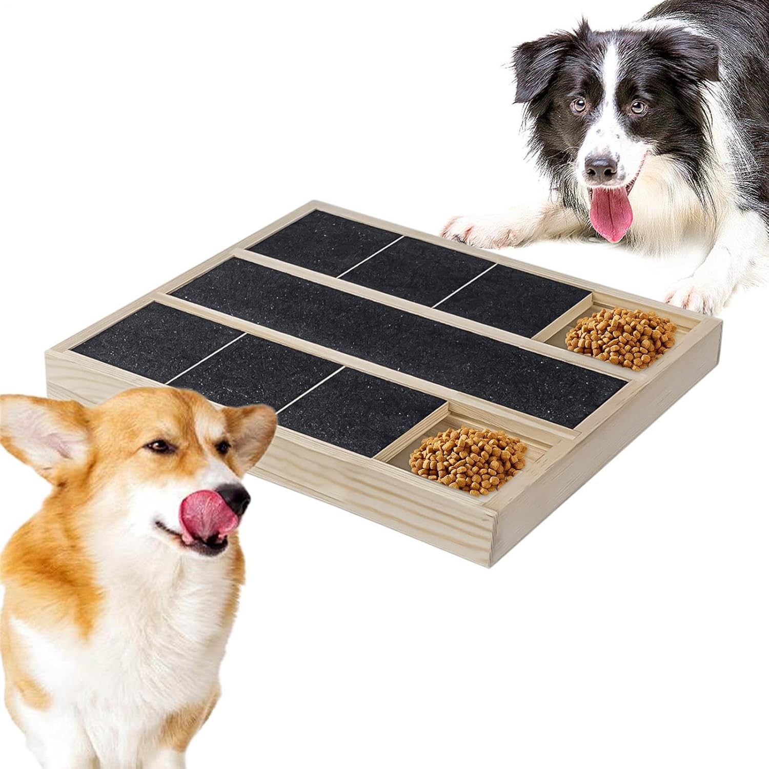 Dog Nail Scratch Board with Treat Box & Clipper,Cats Splinter- Wooden Grooming Pad Alternative to Nail Clippers