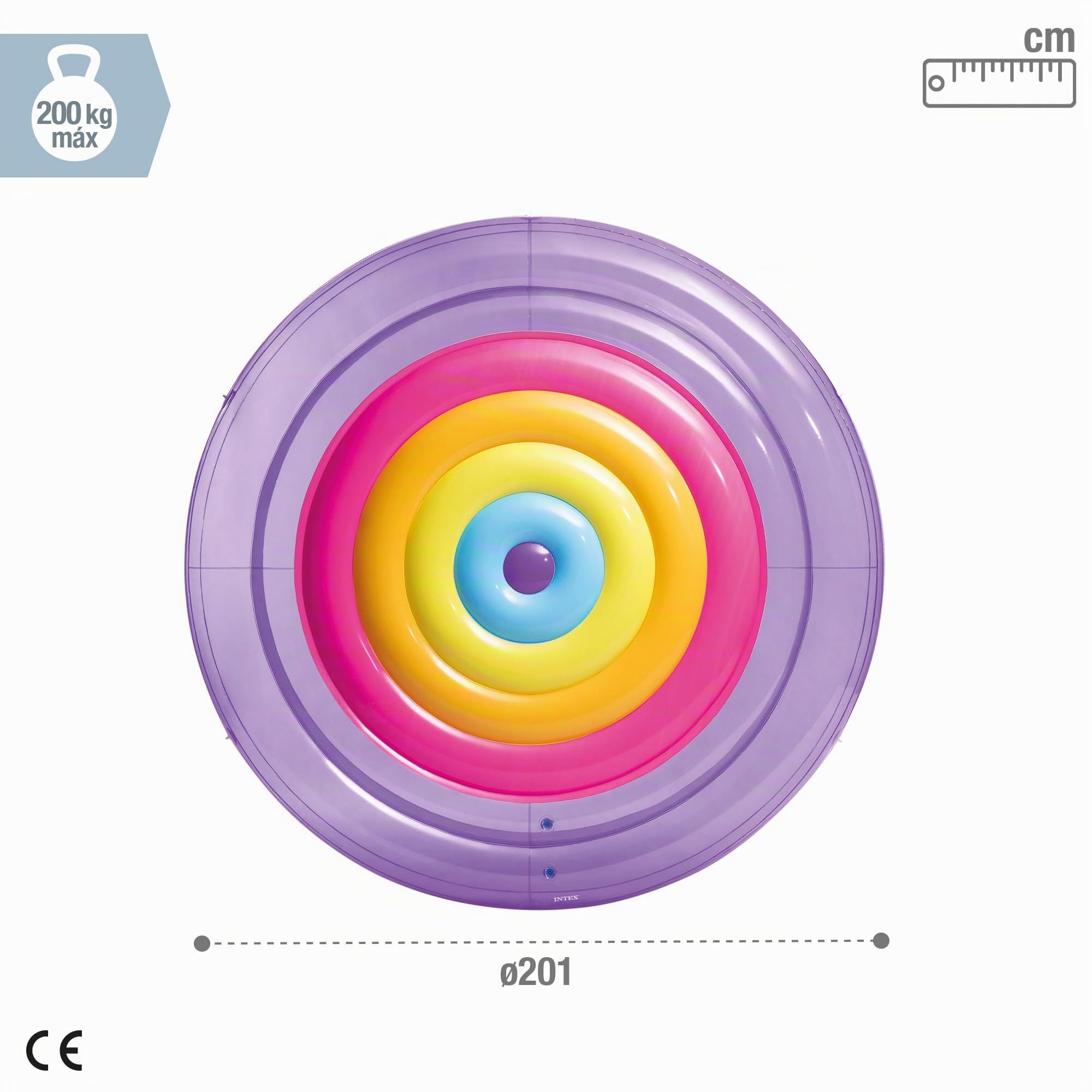 Intex Hinchable Gigante, Cuerda de Agarre, Incluye Parche reparación, Flotador Doble Adulto, Colchonetas hinchables, Colchoneta Piscina