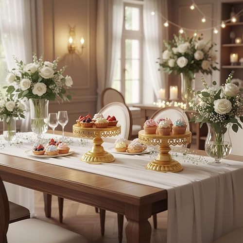 Miniatura 6 de Juego de 8 soportes de metal para tartas, exhibición de mesa de postres escalonados, soporte para cupcakes de caramelo, dona, plato de fruta,