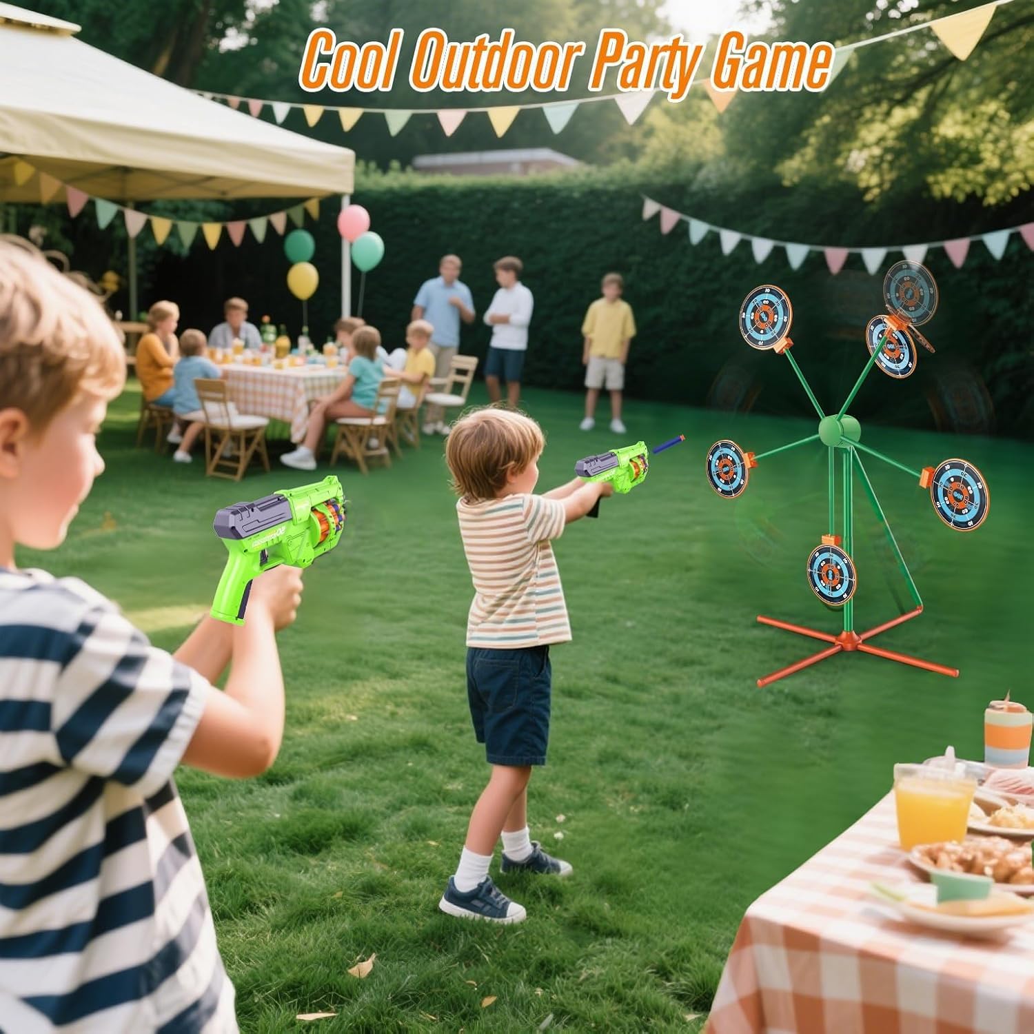 Shooting Target Games Set for Nerf Gun for Boys & Kids 8-10-12 with Spinning Moving Target Auto Reset, RD-8 Toy Gun for Shooting Practice with Foam Darts, Cool Boy Gifts Ideas image 4 of 5 B0F48FWRDQ