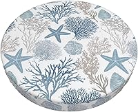 Vista 29 de Ouqiuwa Fundas redondas y lavables para taburetes de bar con lunares rojos y blancos de 14 pulgadas