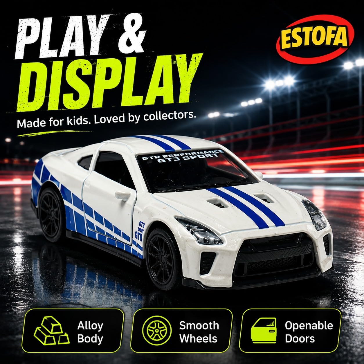 user 50e　 LB-WORKS Nissan GT-R 1/43 ESTOFA | Nissan GTR Diecast Toy Car 1:43 Scale | Pull Back Action