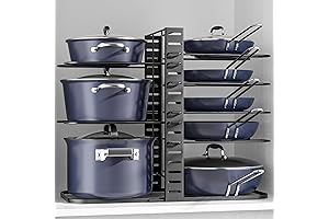 ORDORA Pots and Pans Organizer: Customizable 8-Tier Under Cabinet Solution for Small Kitchens
