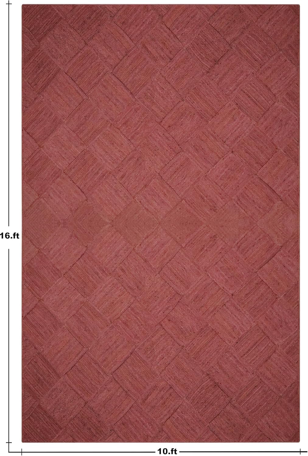 Tappeto Kilim intrecciato a mano, 10 x 20 cm, in iuta marrone, spesso 0,7 cm, motivo geometrico, in sisal, per interni ed esterni, per camera da letto e soggiorno