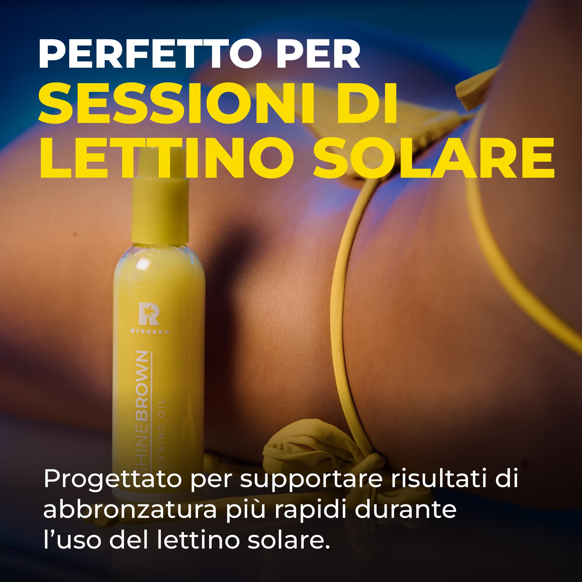 BYROKKO Shine Brown Tropical Olio Abbronzante Solare (145 ml), Acceleratore di Abbronzatura efficace al Sole e nei Lettini Solari, Olio Super Attivo per un’Abbronzatura della Massima Intensità