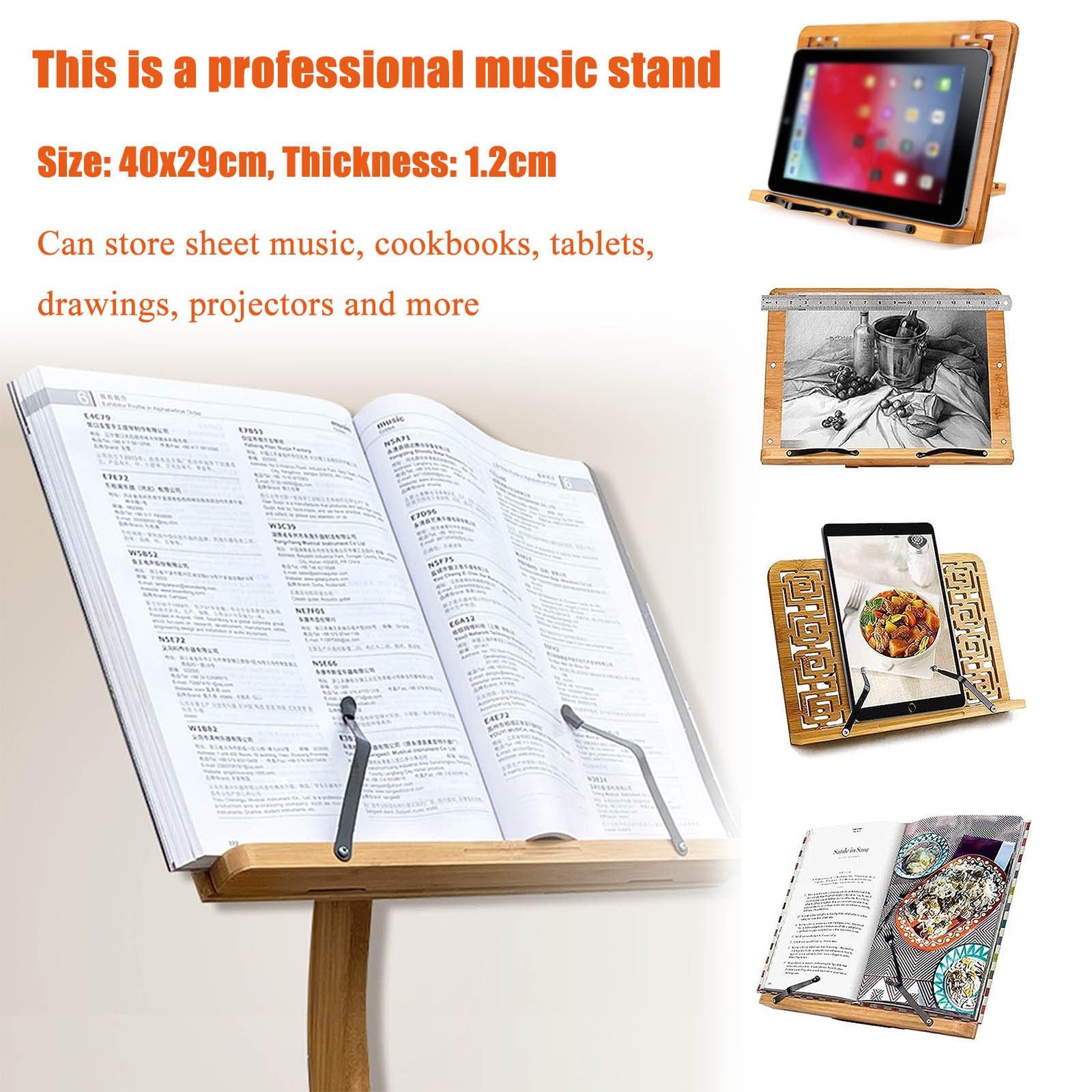 Viool Muziekstandaard Met Draagtas, Bladmuziekstandaard Met Vioolhouder, Stabiel En Draaibaar, De Houten Boekenplank Is Stabieler, Extra Stabiele Metalen Muziekstandaard