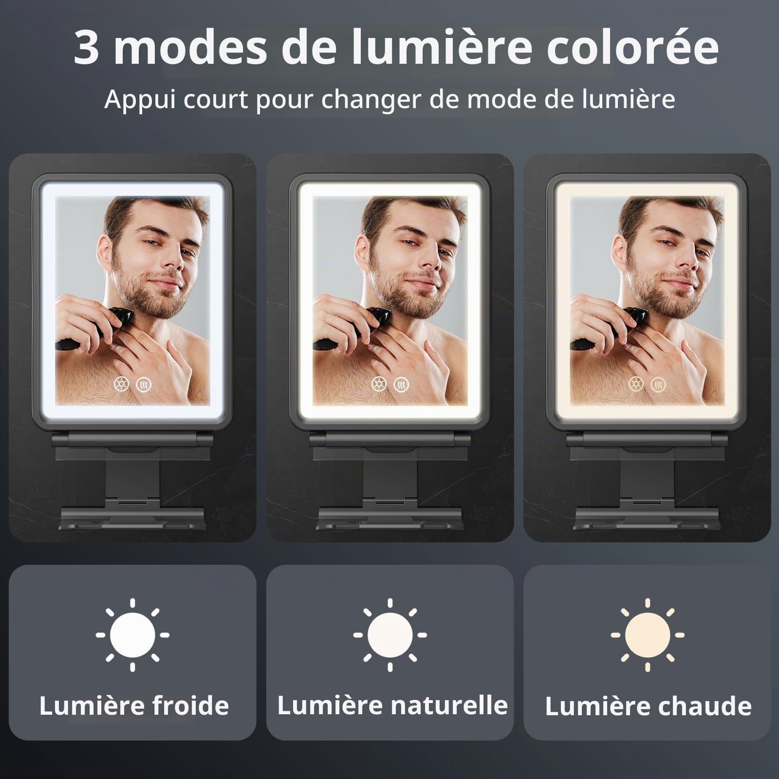 Miroir de douche sans brouillard pour le rasage, miroir anti-brouillard
