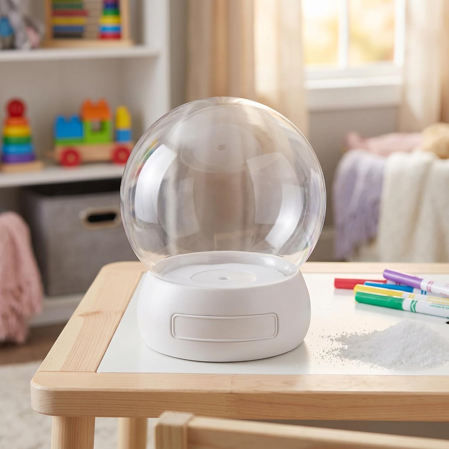 Glass Dome with Resin Base for Mini Ornaments and Artificial Snow, Round Display Cover for Desk and Desktop Decor, Space-Saving Craft Display Dome for DIY Enthusiasts