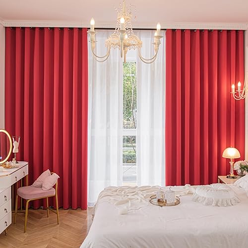 MOONVAN Cortinas opacas de color rosa de 63 pulgadas de largo, juego de 2 paneles con ojales, cortinas opacas con ojales, ahorro de energĂa, MOONVAN Cortinas opacas de color rosa de 63 pulgadas de largo, juego de 2 paneles con ojales, cortinas opacas con ojales, ahorro de energĂa,