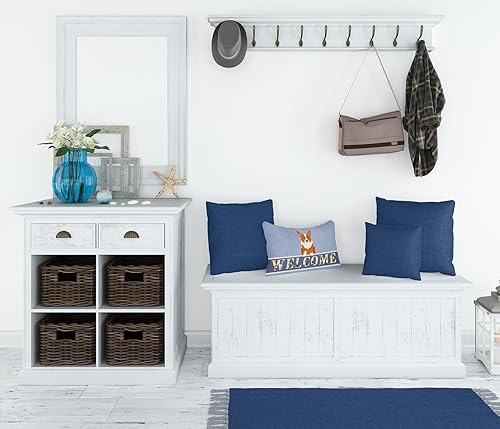 Miniatura 3 de Caroline's Treasures BB5681PW1216 Corgi - Almohada decorativa de tela de lona de bienvenida, lavable a máquina, para interiores y exteriores, para