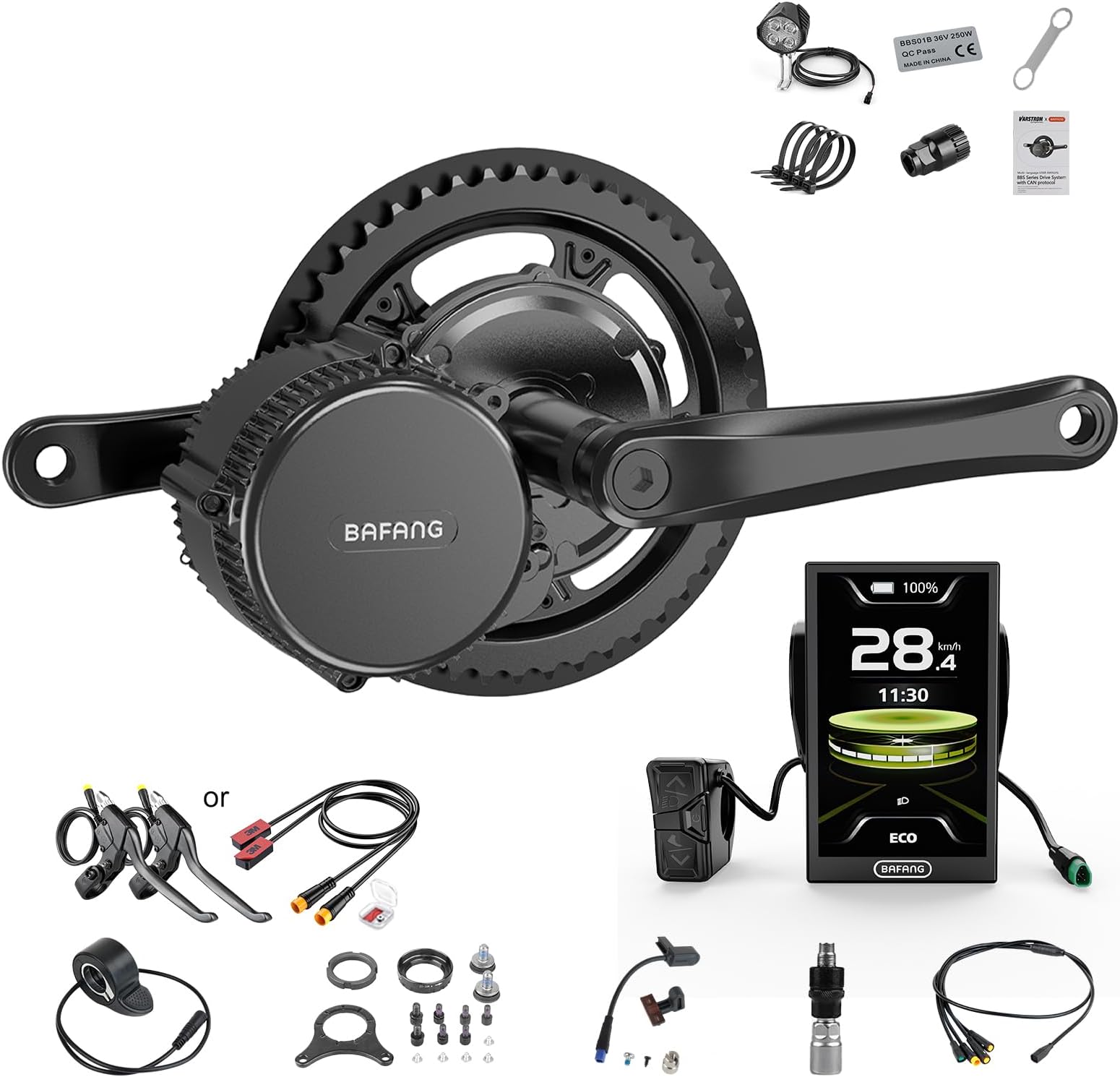 BAFANG 750W Mid Drive Kit,Mid Drive Ebike Conversion Kit Brushless Upgraded Motor with LCD Digital Display Chainring for Commuter Bike,Recumbent Trike,Mountain Bike,Cargo Bike