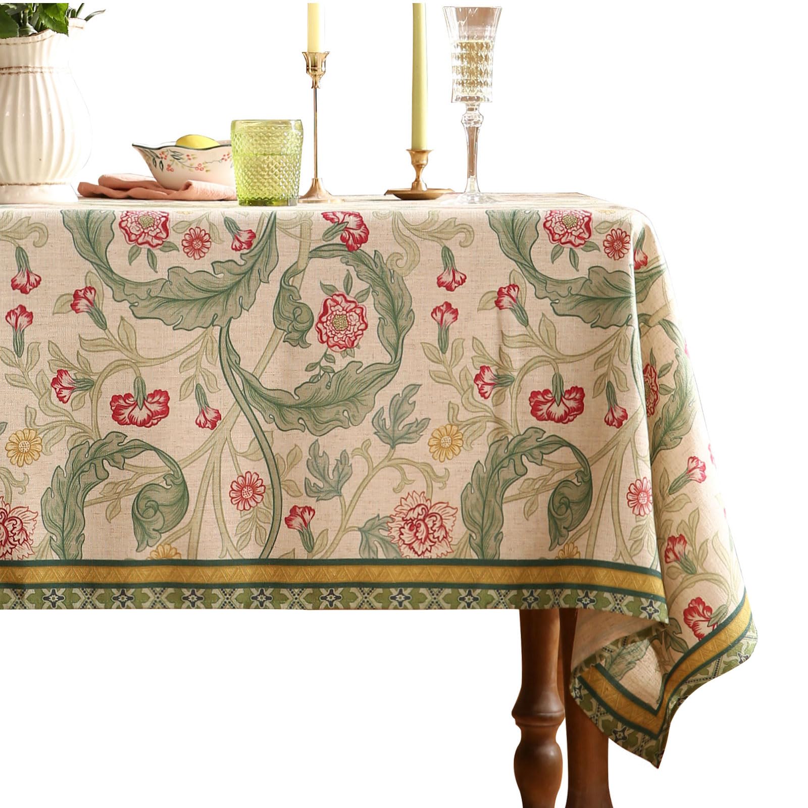 patdrea Vintage French Linen Tablecloth,Rectangular,118"x67"-Cecilia A